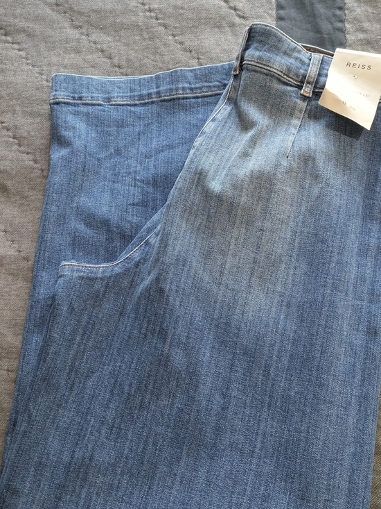 NWT Reiss Mid Rise Wide-Leg High-Rise W/ Front Patch Pockets & Pintuck Seam- 30R - Picture 6 of 8